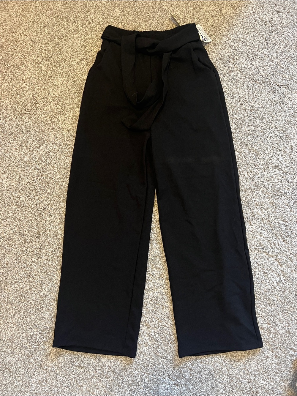 iris Black Elastic Waist Pull-On Pants